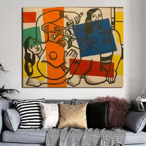 Fernand Legor Women Holding Flowers Canvas Painting Posters Prints Marble Wall Art Painting Decorative Picture Modern Home Decor