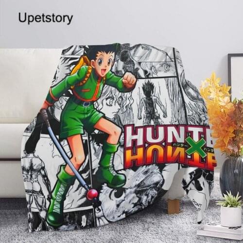 Upetstory Anime Hunter X Hunter Killua Zoldyck Comic Print Fleece Throw Blankets Bedding Quilt Home/Sofa Sherpa Plush Blanket