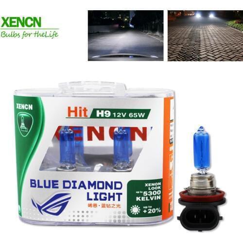XENCN H9 12V 65W 5300K Blue Diamond Light Halogen Car Bulbs Quality Headlight Lamps 2pcs for mazda cx-5 30% More ligh 75M Beam
