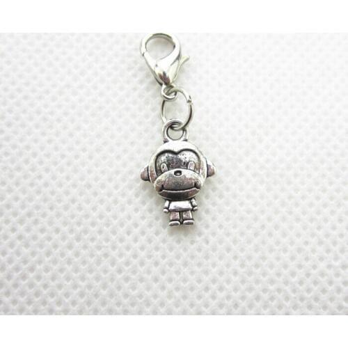 Hot selling 50pcs/lot monkey dangle charms lobster clasp hanging charms pendant/bracelet accessories diy jewelry