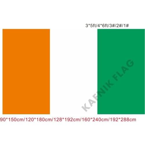 KAFNIK,free shipping 90x150cm/128*192cm/160*240cm/192*288cm big flags Ivory Coast Flag for Indoor Outdoor Decorative
