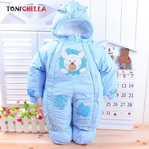 Autumn Winter Baby Clothes Fleece Cute Cartoon Animal Clothing Romper Newborn Cotton-padded Overalls Infant Jumpsuit CL5604