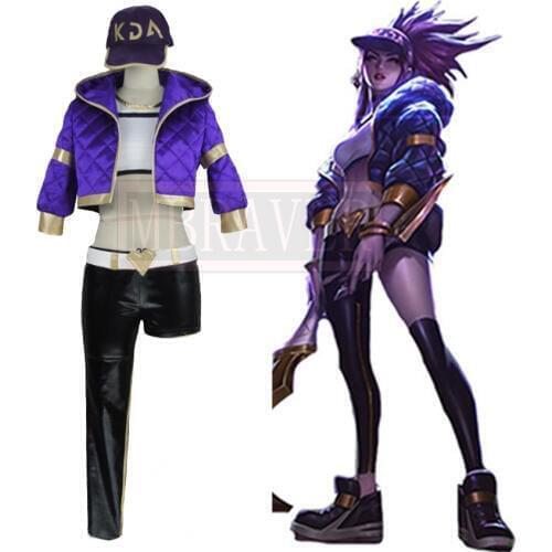 LOL KDA Akali Game Akali Outfit Fullsets K/DA Group LOL Character Cos Halloween Uniform Cosplay Costume Custom Made Any Size