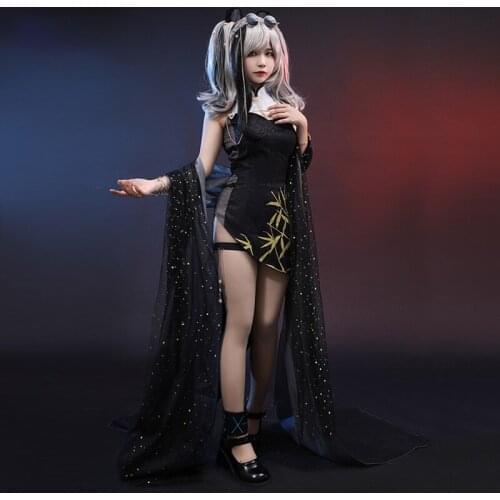 Game Aarknights FEater Cheongsam AMBIENCE SYNETHESIA Panda Cosplay Costume Dress Women Cute Suit Halloween Carnival Uniforms