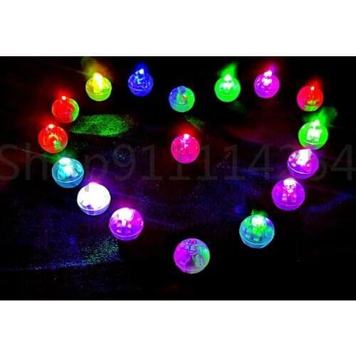 50Pcs/lot Round Coloured Led RGB Flash Ball Lamps Balloon Lights Battery operated for Lantern Christmas Wedding Party Decor