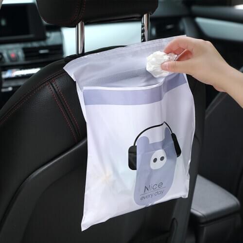 15PCS Portable Car Car Garbage Bag Garbage Bag Paste Type Creative Cute Cartoon Car Clean Bag Garbage Sorting