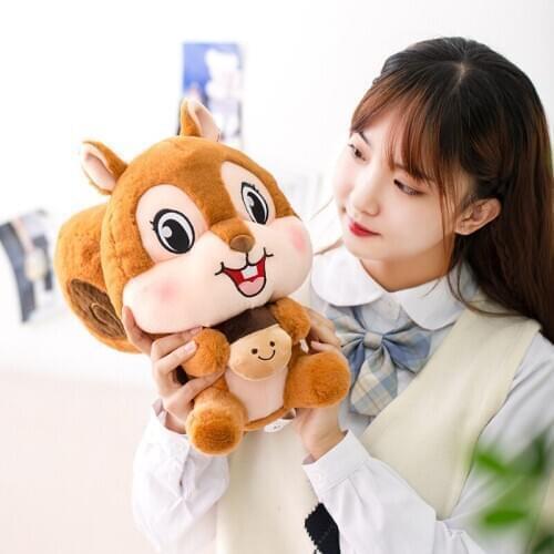 Cute squirrel plush toy cartoon squirrel soft doll kids toy car decoration birthday gift h0471