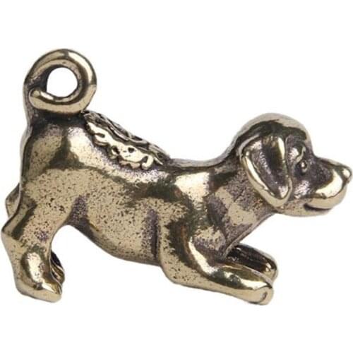 Dog 3D Mini Casting Animal Figurine Retro Style Metal Sculpture Home Office Room Desktop Decoration Collect Ornaments Gifts