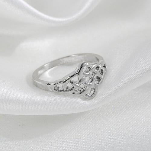 Fashion Ethnic Chinese Knot Womens Ring Fashion Silver Color Accessories For Party Anniversary Ring Jewelry 2021