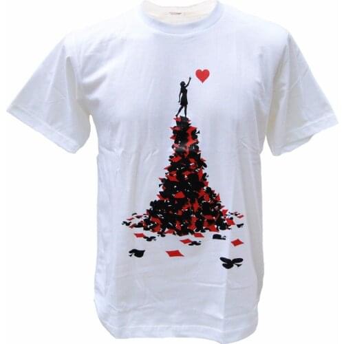 Men 2019 Summer Fashion Heart Love Aces Card Game Novelty Poker Bansky Men T-Shirt Novelty Graphic baseball Tee Shirts