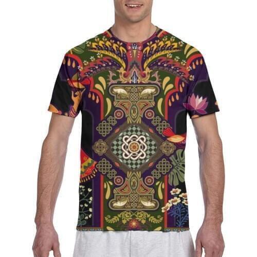 2020 Mens T shirts Fashion New Summer Mens Short Sleeve T-shirt Casual Ethnic Tropical Garden Tshirt For Man Full Printed