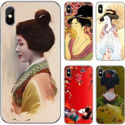 Japanese-geisha-art-Beautiful For Xiaomi mi Redmi Note 3 4 4X 5 6 7 8 8t 9 9s 9t 10 pro lite Soft Cases