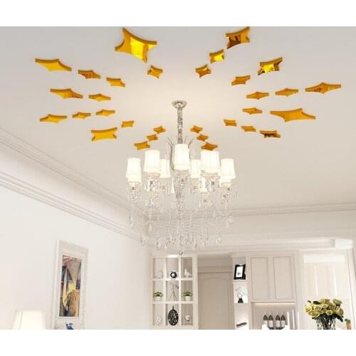 Bedroom Living Room Ceiling Decoration Wall Stickers Ceiling Personality Mirror Acrylic 3d Stereo Self-adhesive Wall Stickers
