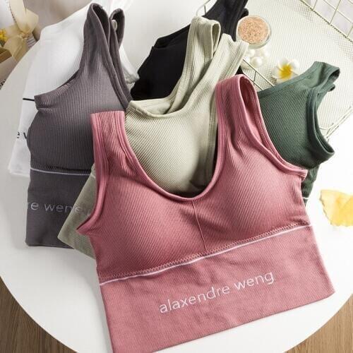 AcFirst New Women Bras Breathable Anti-sweat Shockproof Padded Sports Bra Yoga Athletic Gym Running Fitness Workout Sport Tops