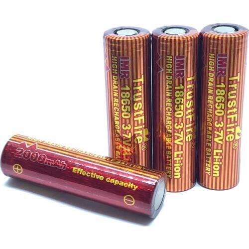 TrustFire IMR 18650 3.7V 2000mAh High Drain Rechargeable Battery Lithium-ion Batteries For e-cigarettes led flashlights