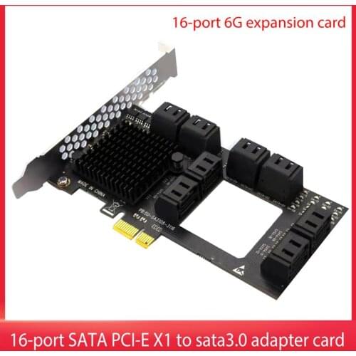 Brand New 12/16 Ports SATA 3.0 to PCIe Expansion Card with Low Profile Bracket PCI Express Adapter for HDD PCIE SATA
