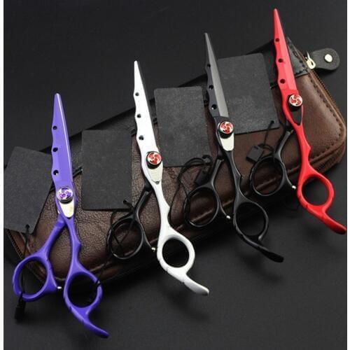 4 color professional 6 inch Japan 440c cut hair scissors set haircut thinning shears cutting barber tools hairdressing scissors