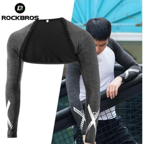 ROCKBROSS Summer Outdoor Sports Shawl Cuff Men Women Ice Silk Anti-UV Cycling Arm Sleeves Volleyball Fishing Running Arm Warmers