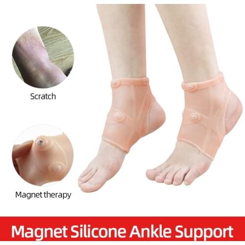 Silicone Ankle Brace Magnetic Therapy Relief Ankle Sprains Joint Arthritis Pain Men/Women Sports Protective Gear