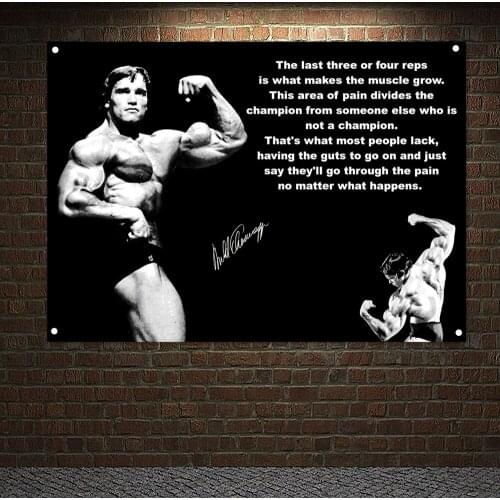 Sports Training Ground Fitness Inspirational Workout Poster Muscular Hunk Tapestry Wall Art Gym Decoration Banners Wall Hanging