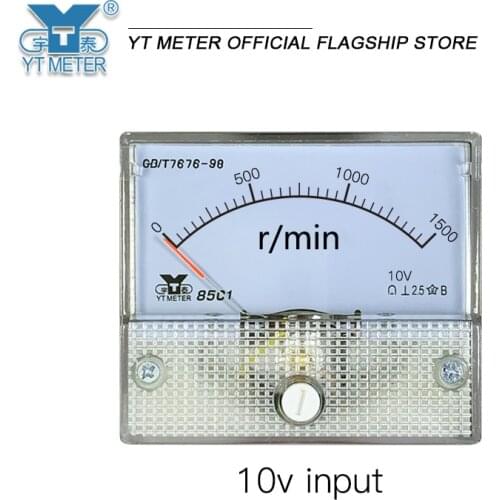85c1 pointer tachometer voltmeter 10V 1000r 1500rpm R / min DC speedometer analog indicator 5V input