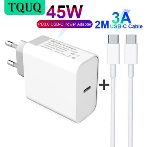 TQUQ 1port 45W USB C Mobile Charger, PD45W 20W Fast Charging Power Adapter For iPhone 12, MacBook Air, Pixelbook, Switch