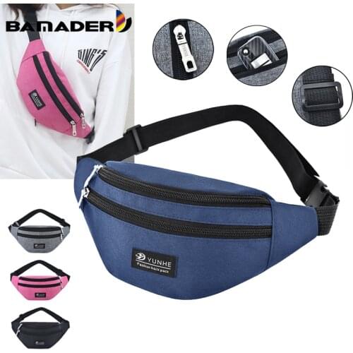 Waist Packs Women Three Zipper Pocket Fashion Men Chest bag Handbag Unisex Ladies Pink Waist Pack Belly Bag Purse Travel Hip Bag