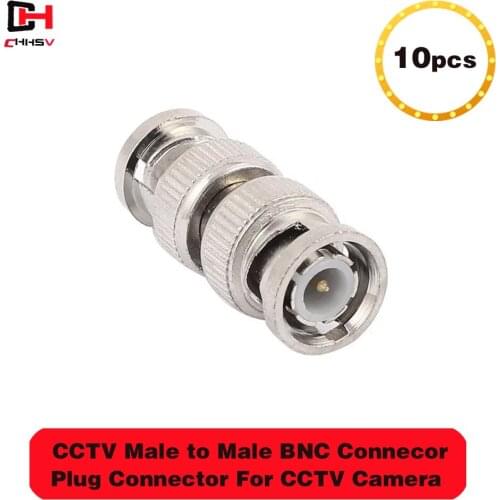 10pcs/lot CCTV Accessories BNC Male to Male CCTV Security Coax Coupler Video BNC Connector Adapter RF Convertor