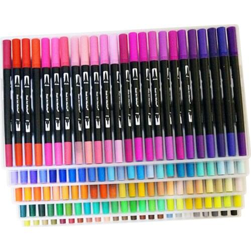 120Pcs Premium Paint Brush Pens Journal Planner Marker Pen Water Based Fineliner Pens Artists Calligraphy Sketch Note Taking