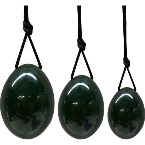 3pcs Nephrite Jade Eggs For Women Kegel Exercise Drop Shipping Jade Yoni Egg Set Vaginal Muscle Tightening Drilled Massage Stone