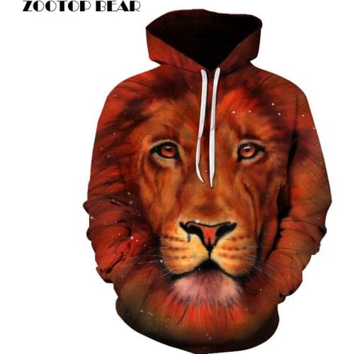 Lion Printed 3D Sweatshirts Men Women Hoodies Unisex Plus Size 6XL Pullover Autumn Winter Coat Funny Outwear Hooded Coat Brand