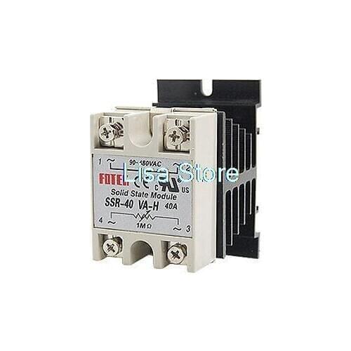 40A AC SSR Solid State Relay Voltage Resistance Regulator w Aluminum Heat Sink