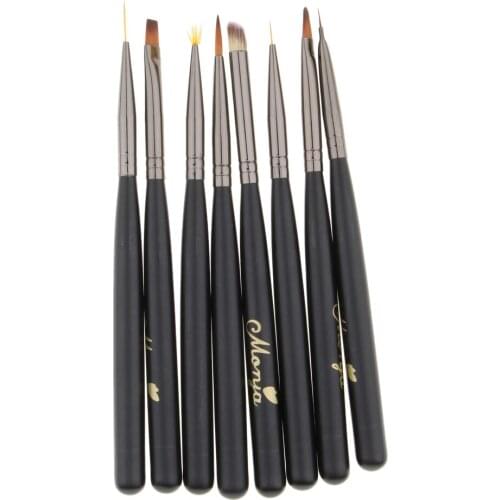 8PCS Nail Art Polish Painting Drawing Liner Tips Tools UV Gel Nail Brush Case Set