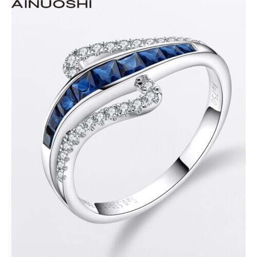 AINUOSHI 18K White Gold High Quality 0.530ct Natural Sapphire 0.152ct Diamond Engagement for Wedding promise Women Ring Jewelry