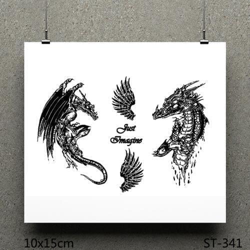 AZSG Vicious Dragon / Angel Wings Silicone Clear Stamps/Seals For Scrapbooking DIY Clip Art / Album Decoration Stamps Crafts