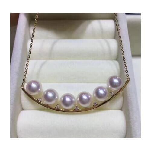 Free shipping >>>>noble jewelry gorgeous south sea round white pearl smile necklace pendant 14k