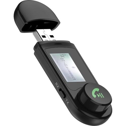 JEDX V5.1 Wireless Bluetooth Receiver Transmitter 2 in 1 USB power supply LCD Display,knob Switch for PC TV DVD Smart Phone