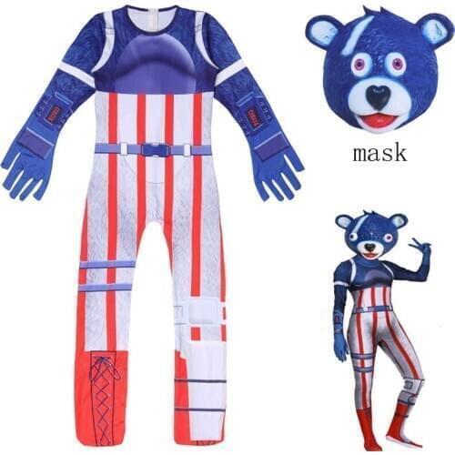 Halloween Costumes for Kids Anime Cuddle Team Leader Cosplay Bodysuit Girls Boys Battle Royale Jumpsuits Carnival Party Clothes