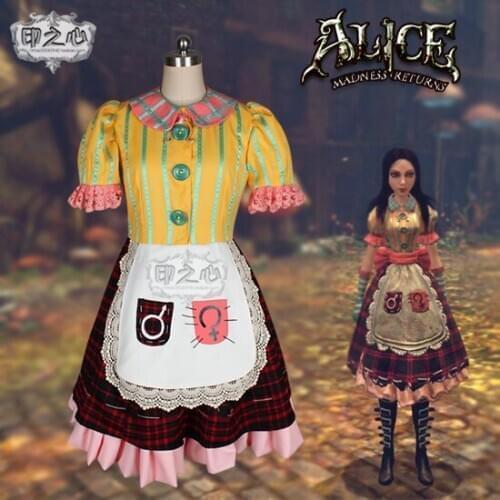 Anime Alice Madness Returns oriental doll house maid dress cosplay costumes
