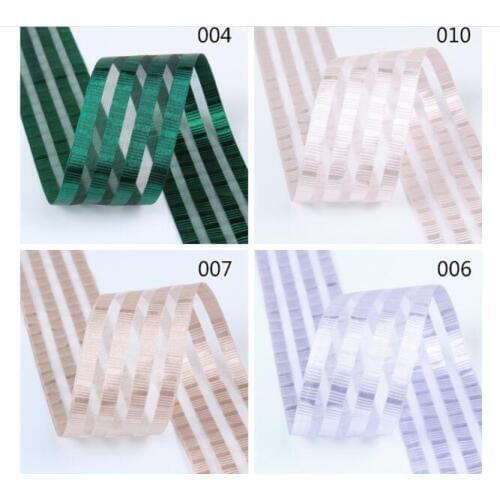 Kewgarden Wholesale Stripe Yarn Polyester Joining Ribbons 1-1/2" 38mm Handmade Tape DIY Bowknot Satin Ribbon Packing Riband 100Y