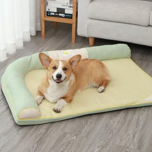 Summer Dog Cooling Bed Removable Washable Cover For Cat For Dog Cat Mat Dogs Lounger Pet Pad With PillowPet Supplies