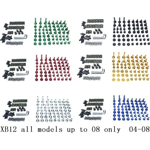 Motorcycle Complete Fairing Bolts Kit Bodywork Screws For Fit BUELL XB12 all models up to 08 only 2004-2008