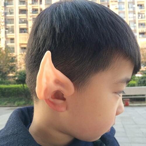 Soft Pointed Prosthetic Tips Ear Horror Latex Fairy Pixie Elf Ears Cosplay Accessories LARP Halloween Party Decoration