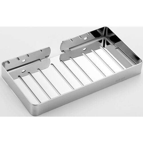 304 stainless steel soap net Free punching bathroom soap dish with drain hole balcony soap rack punch or punch-free dual use