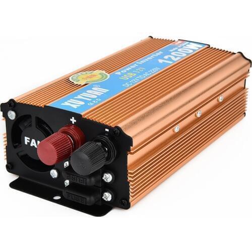 NEW 1200W MAX DC 12 V to AC 220 V Car Power Inverter with USB Charging Port Adopting Aluminum Alloy Case, Antioxidant