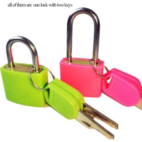 Brand New Mini Small Strong Steel Candy Color Convenient Children dormitory Padlock Travel Tiny Suitcase Lock, With 2 Keys