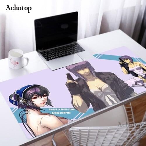 Ghost In The Shell Extra Large Mousepad Anti-slip Gaming accessories XXL with Locking Edge Natural Rubber Mouse Pad For CSGO LOL