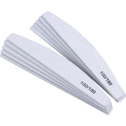 10pcs Arch Shape Nail Files Buffing Polish Professional Manicure Nail Art Tools Grey Sanding Buffer Block File Sandpaper