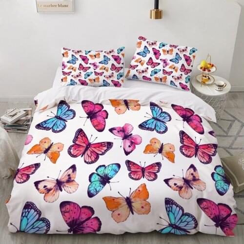 Duvet cover set pillowcase euro 2.0 1.5 family for home 3D luxury Bedding set bed linen bed linings 70x70 butterfly