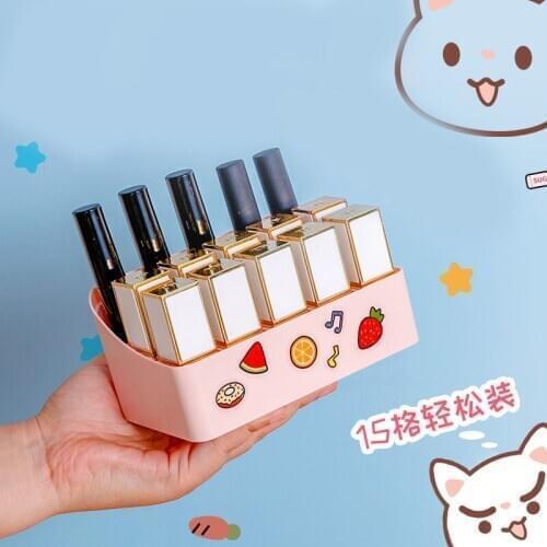 Simple Cute Solid Color Storage Box Lipstick Storage Box Makeup Organizer Case Sorting Organizer